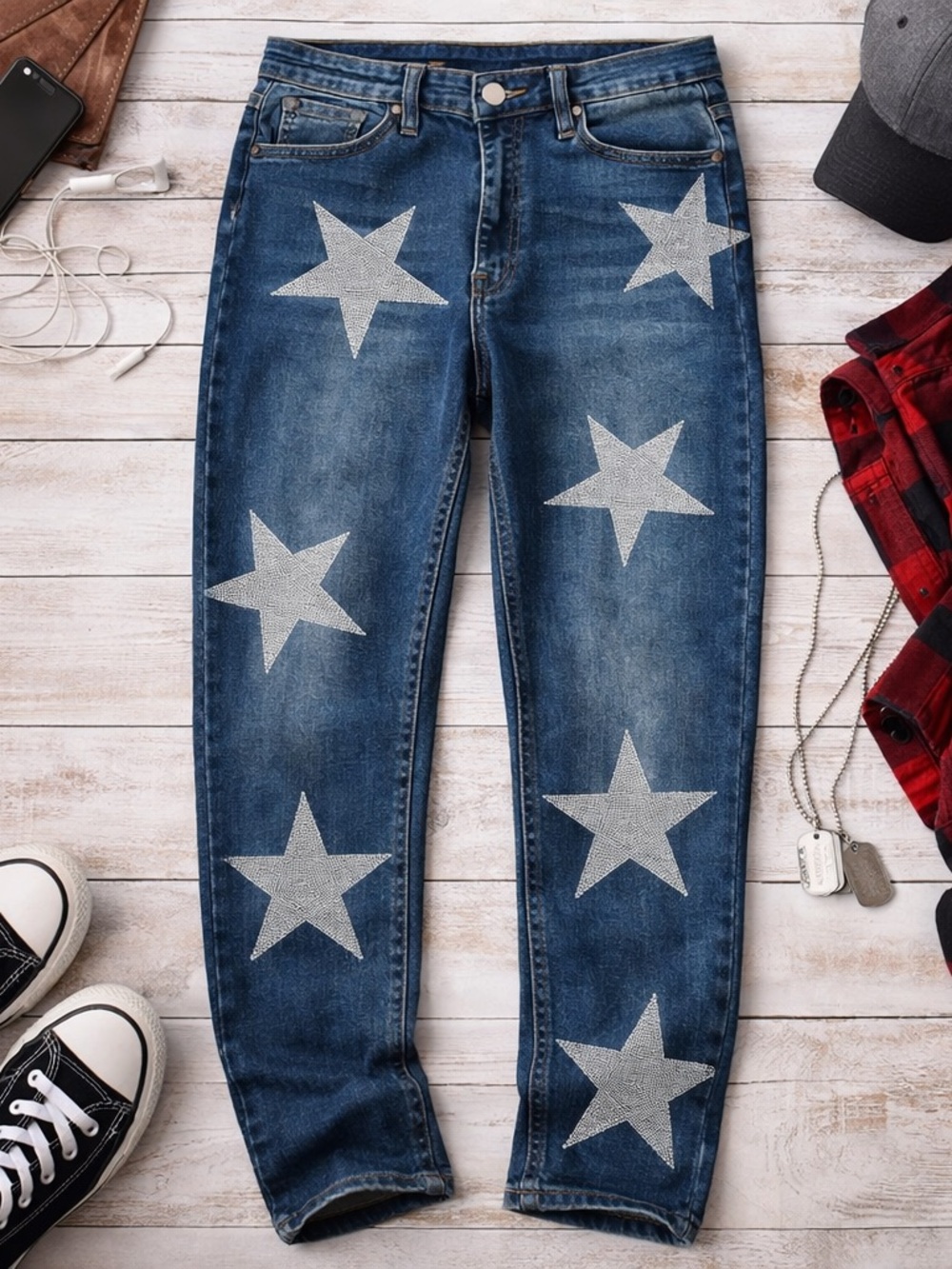 U Jeans Los Angeles Star Sparkle Jeans Size 15 Stretch Denim